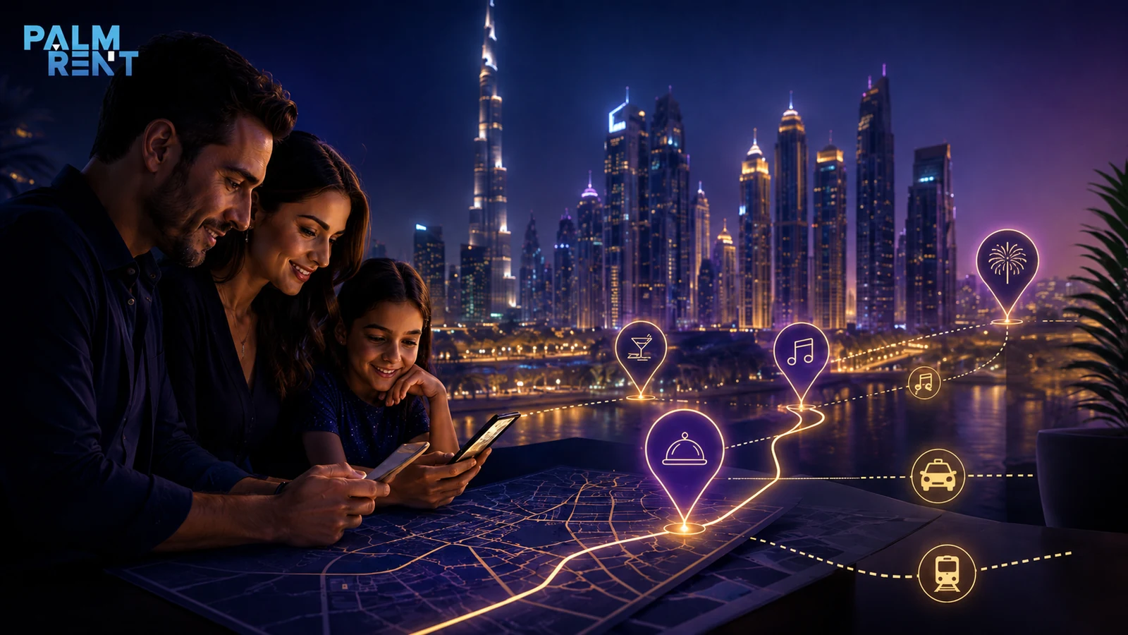 Dubai’de gece rotası planlama görseli