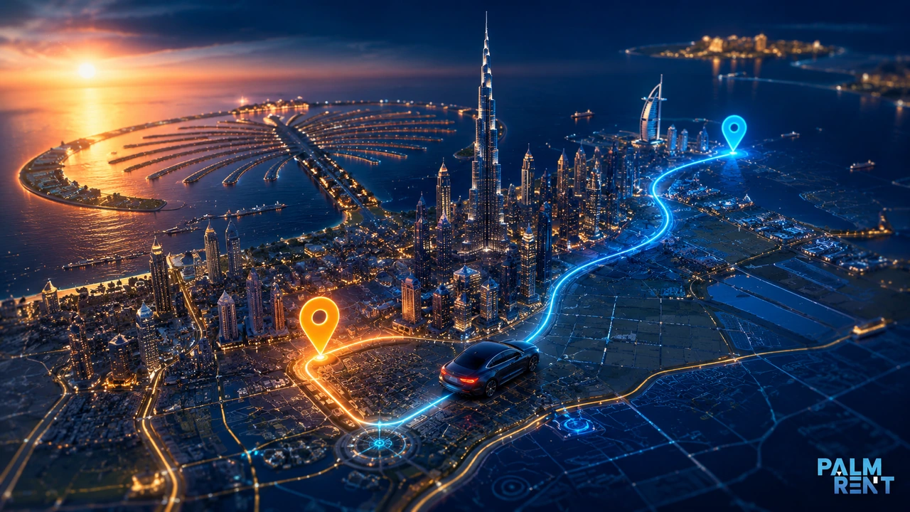 Gezi planı için Dubai turistik bölgeler haritası