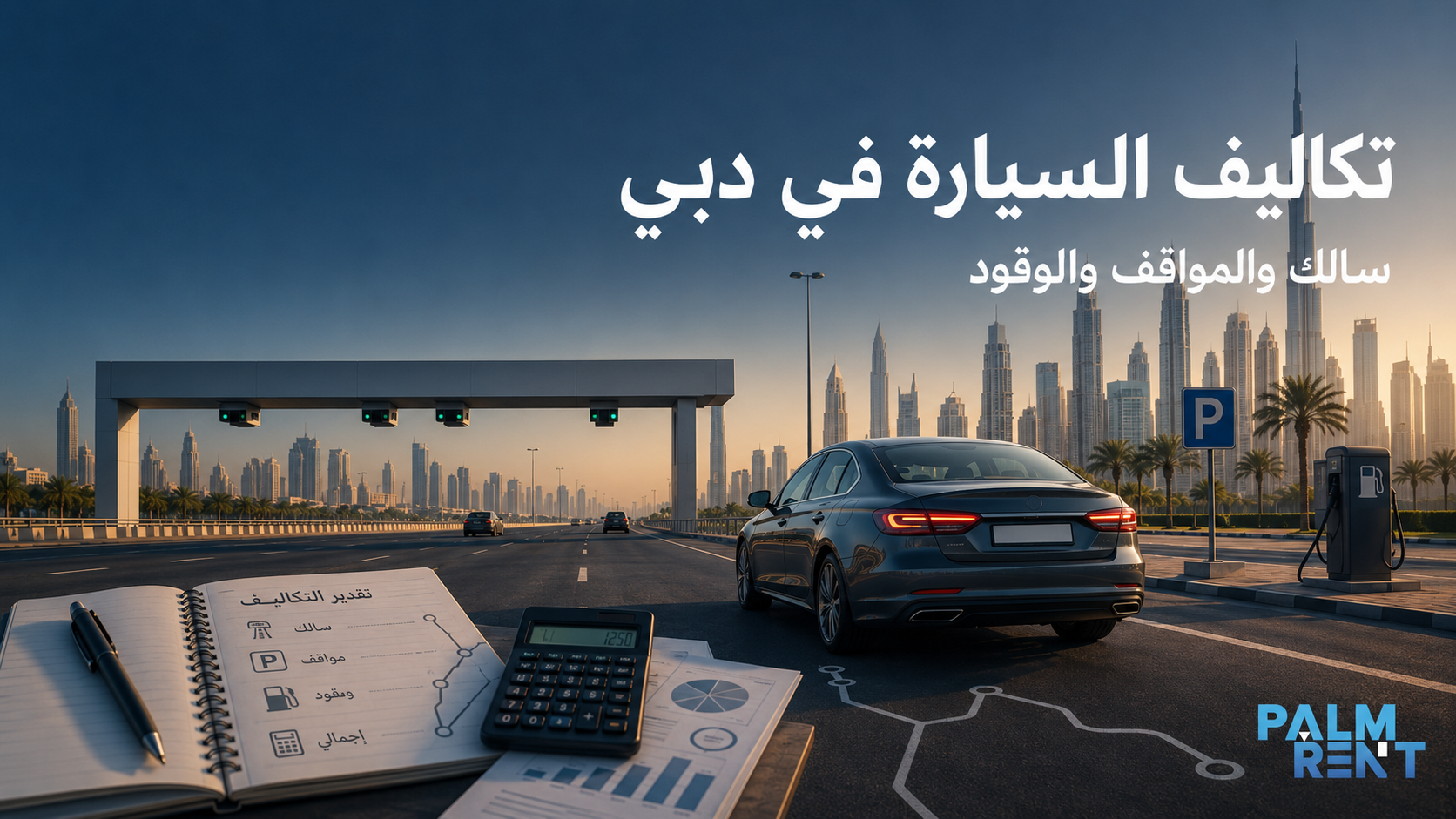 التكاليف الإضافية عند استئجار سيارة في دبي؛ سالك والمواقف والوقود
