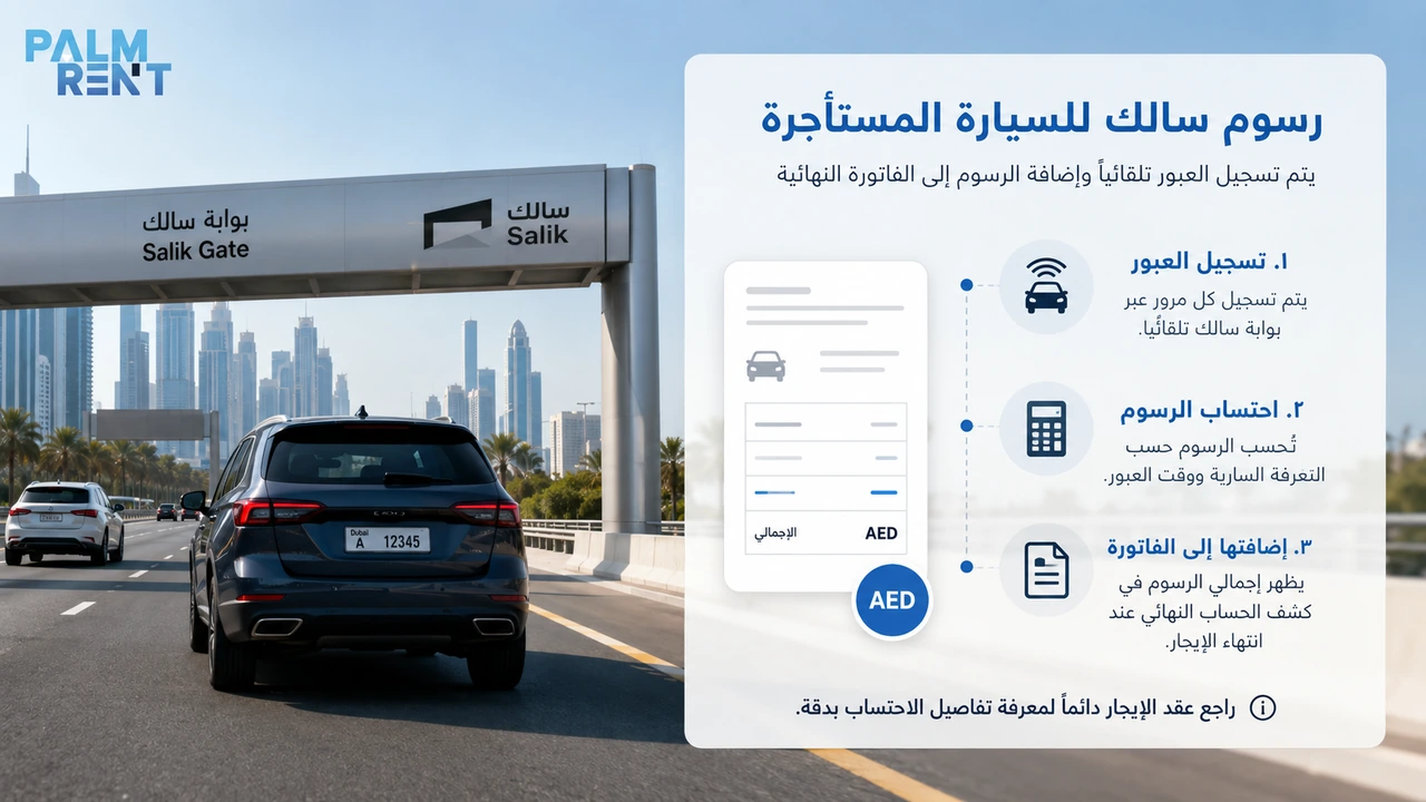 احتساب سالك على السيارة المستأجرة في دبي