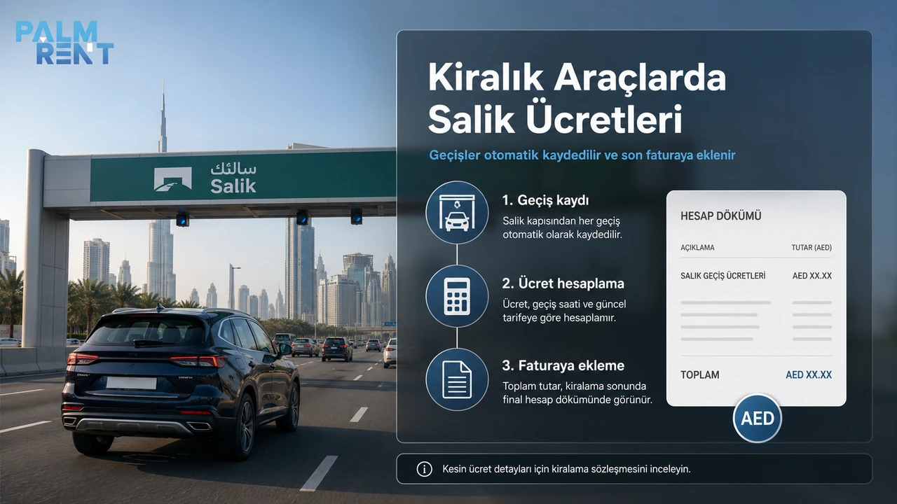 Dubai kiralık araçlarda Salik faturalandırması