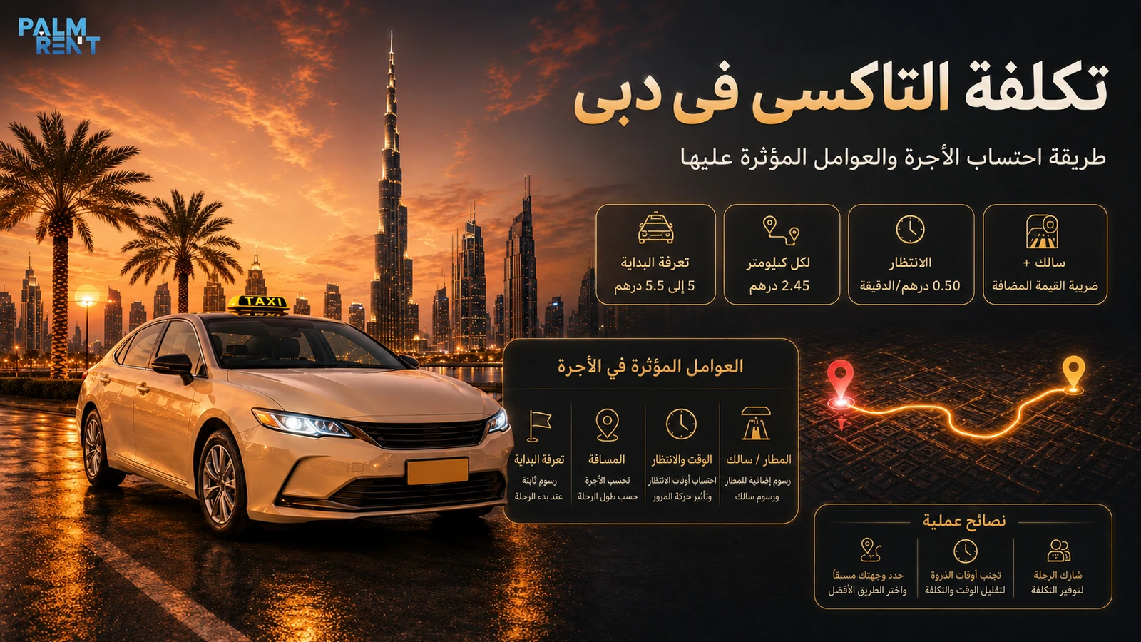تكلفة التاكسي في دبي: التعرفة الرسمية، تاكسي المطار، سالك وطريقة الحساب